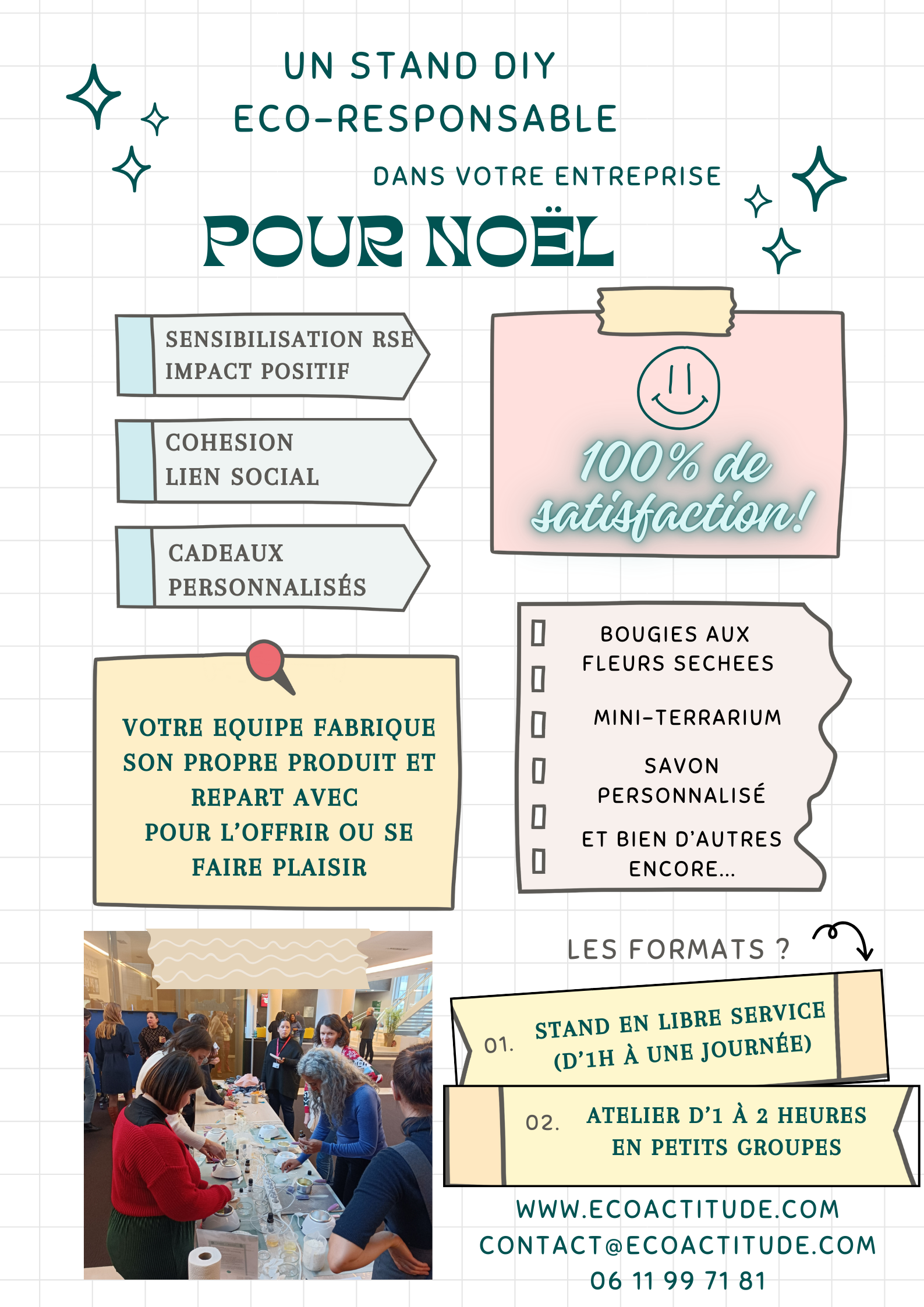 affiche Noel entreprise, stand pour team-building ou arbre de Noël